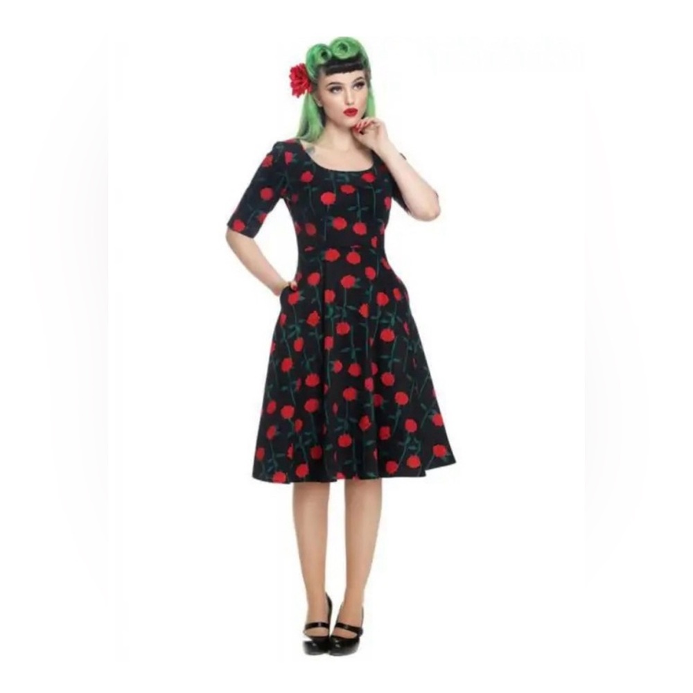 Collectif Vintage Amber Rose Stem Swing Dress